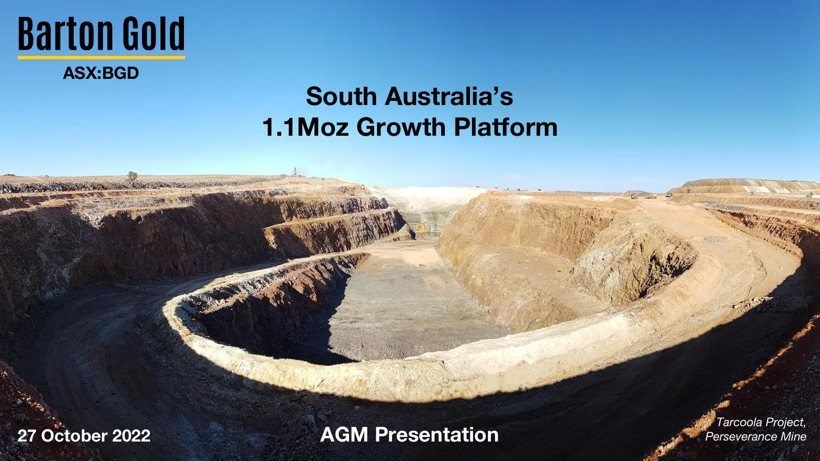 Barton Gold title slide before the redesign